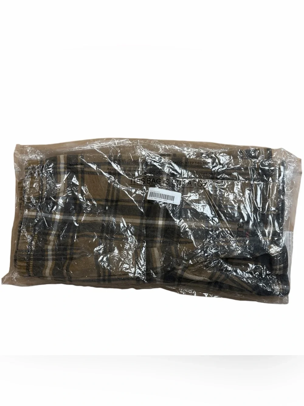 Supreme New York SS21 Mens Classic Logo Brown Plaid Cotton Sweatshorts Sz Medium